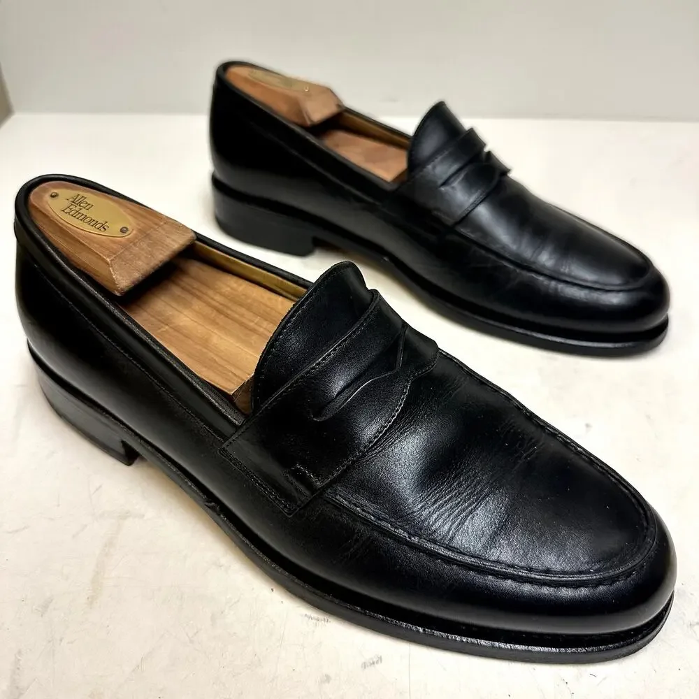 NEW HEELS Polo Ralph Lauren Penny Loafer Black Calf Weltline Made in Italy 9.5 D
